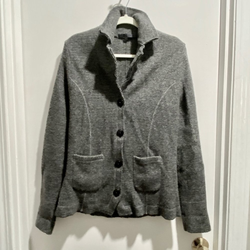 Le Phare De La Baleine Office Work Soft Jersey Knit Wool Made in Italy Blazer M